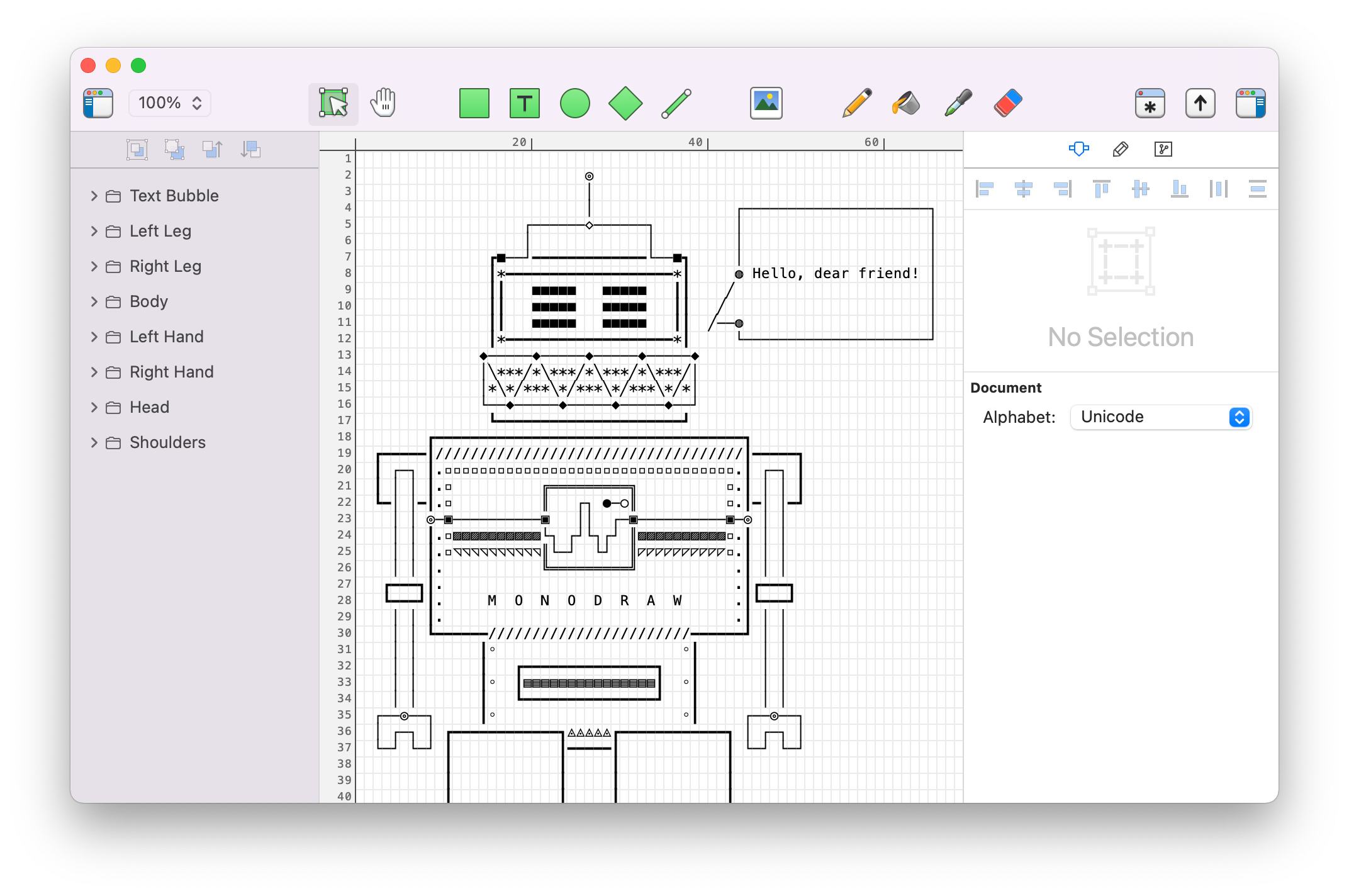 keyboard drawings using characters